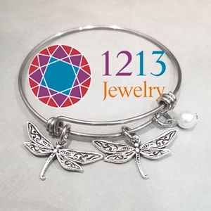 Handcreated Dragonfly Pearl Stainless Steel Bracelet Expandable